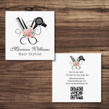 hair stylist floral Scissor qr code stylish