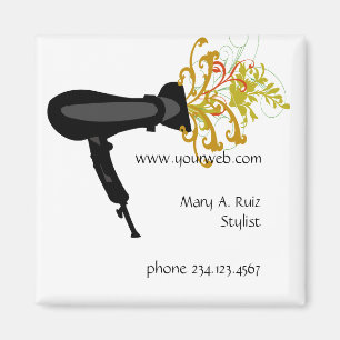 Hair Stylist Flower Blossom Fashion Salon Magnet