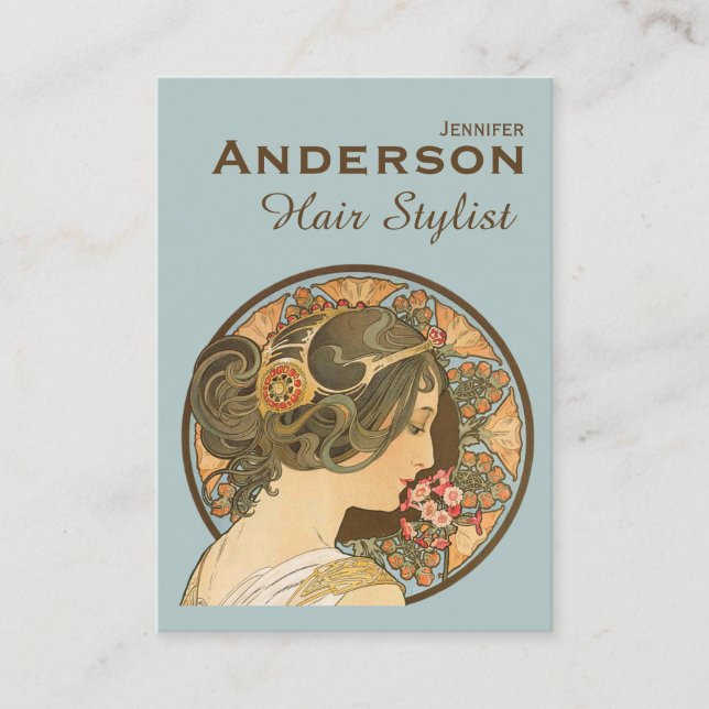 Hair Stylist Flowers Beauty CC0644 Business Card (Front)
