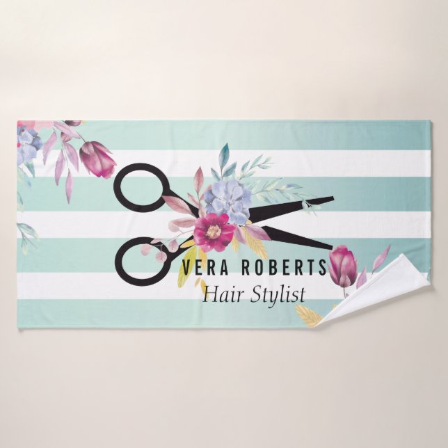 Hair Stylist Gold Cisor Floral & Beauty Salon (Serviette de bain)