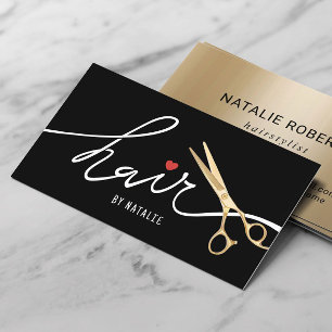 Hair Stylist Gold Scissor Beauty Salon Black Gold Business Card