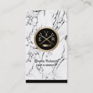 Hair Stylist Gold Scissor & Comb Appointment Card