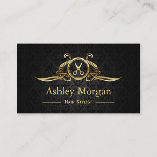 Hair Stylist Gold Scissors Hair Salon Appointment Card