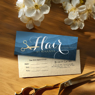 Hair Stylist Hairdresser Beauty Blue Gold Scissors