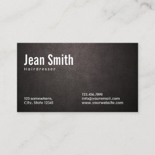 Hair Stylist Hairdresser Elegant Leather Business Card