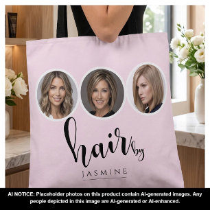 Hair Stylist Hairdresser Elegant Pink 3 Photo Tote Bag