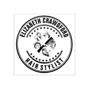 Hair Stylist Hairdresser Or Beauty Salon With Name Rubber Stamp