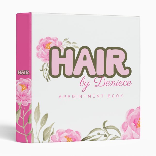 Hair stylist hairdresser salon appointment book binder (Front/Spine)
