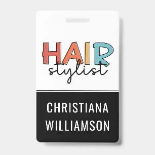 Hair Stylist Hairdresser Salon Employee Badge
