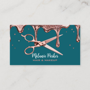 Hair Stylist Hairdresser Scissors Rose Drips Business Card