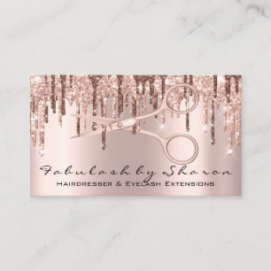 Hair Stylist Hairdresser Scissors Rose Drips VIP Business Card