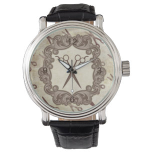 hair stylist hairstylist brown vintage retro shear watch