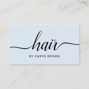 Hair Stylist Handwritten Minimalist Pastel Blue Business Card