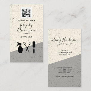 Hair Stylist Icons   QR Code Business Card