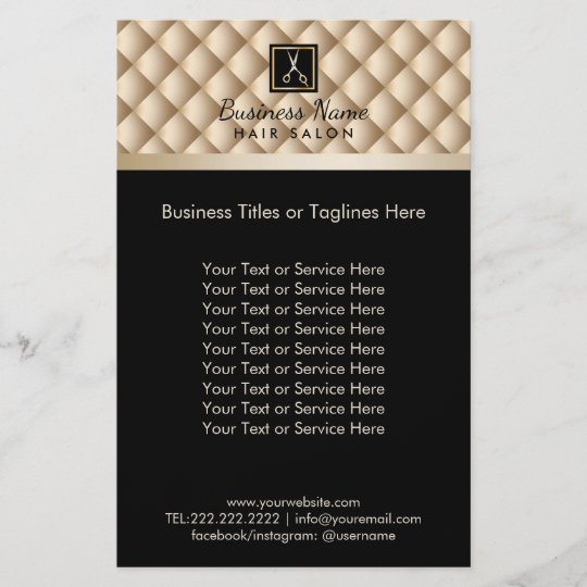 Hair Stylist Luxury Black Gold Hair Salon Flyer Zazzle Ca