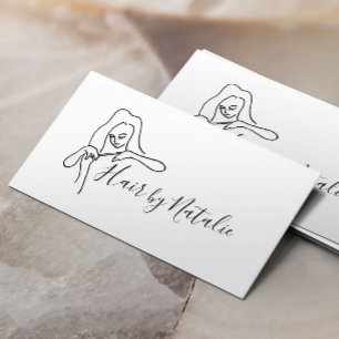 Hair Stylist Minimalist Hand-drawn Beauty Salon Business Card