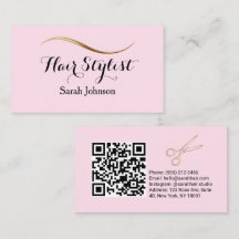 Hair Stylist Minimalist Typography Pink QR Code