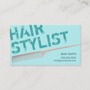 Hair Stylist Modern Bold Text Green Business Card