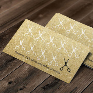 Hair Stylist Modern Gold Glitter Loyalty Punch Card
