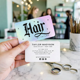 Hair Stylist Modern Hair Salon Branding Hologram Business Card