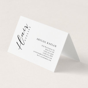 Hair Stylist Modern Minimalist Elegant Plain Business Card