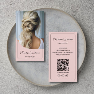 Hair Stylist Modern Pink Business Card