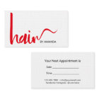 Hair Stylist Modern Red Script Appointment