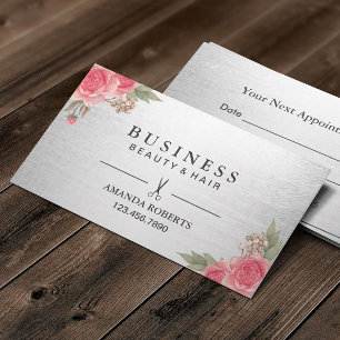 Hair Stylist Modern Salon Floral Appointment Card