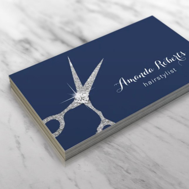 Hair Stylist Modern Scissor Navy Blue Appointment (Creator Uploaded)