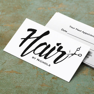 Hair Stylist Modern Script Salon Appointment Card