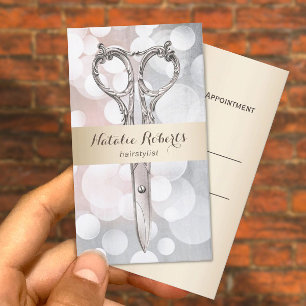 Hair Stylist Modern Silver Gold Salon Appointment Card