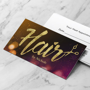 Hair Stylist Modern Sparkle Lights Appointment Card