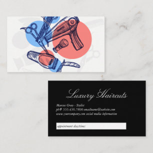 Hair Stylist Modern Tools Appointment Card