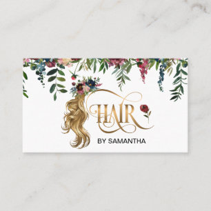 Hair stylist modern typography hair extension business card