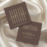 Hair stylist modern typography script brown
