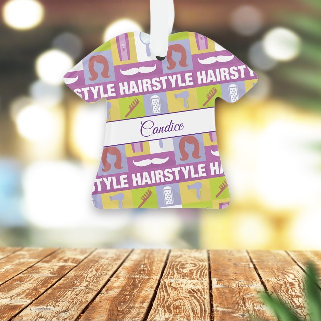 Hair Stylist Monogram Pictogram Ornament (Creator Uploaded)