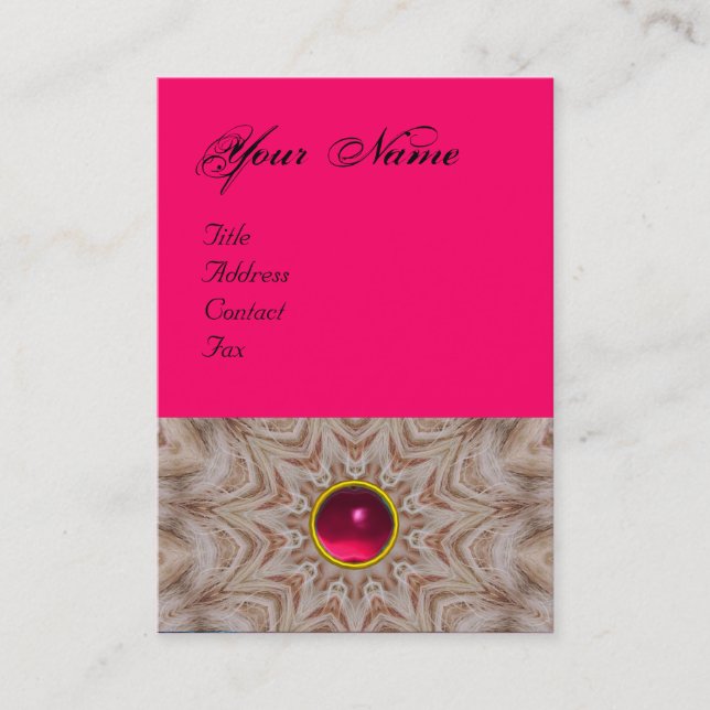 HAIR STYLIST monogram ,red pink  ruby, black Business Card (Front)
