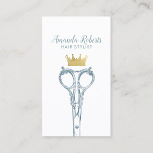 Hair Stylist Navy Scissor & Gold Crown Appointment