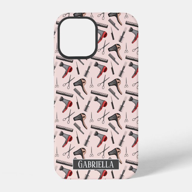 Hair Stylist Pattern Personalized iPhone Case (Back)