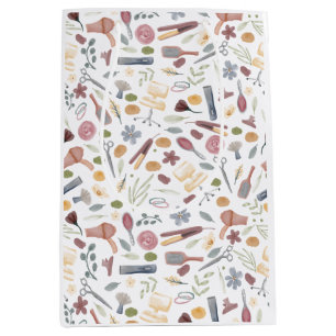 Hair Stylist   Pattern   Watercolor Medium Gift Bag