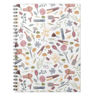 Hair Stylist Pattern Watercolor Notebook