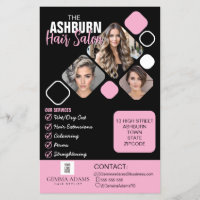 Hair Stylist Photo Custom Design in Black pink