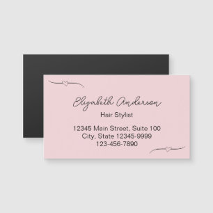 Hair Stylist Pink and Black Name Script Template