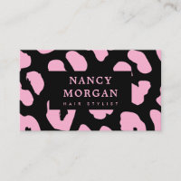 Hair Stylist Pink Leopard Print Qr Code