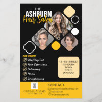Hair Stylist Poster Custom Design in Black yellow