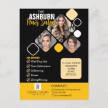 Hair Stylist Poster Custom Design in Black yellow