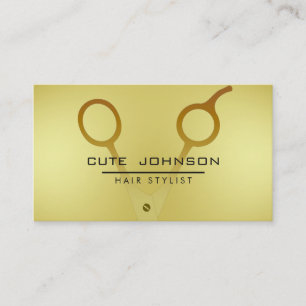 Hair Stylist Professional Saloon Fashion Gold Faux Business Card