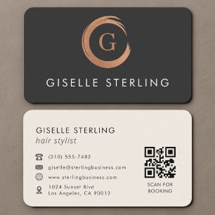 Hair Stylist QR Code Business Card