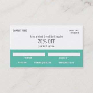 Hair Stylist Referral Business Card