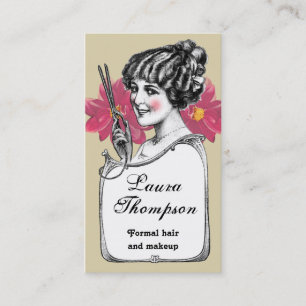 Hair Stylist Retro Vintage Flower Business Card